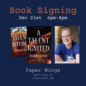 Book signing Dec 21 6-8pm at Paper Wings in Cincinnati.